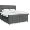 Image de Sommier à lattes de lit avec matelas Gris foncé 200x200cm Tissu 3291783
