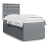 Image de Sommier à lattes de lit avec matelas gris clair 80x200 cm tissu 3291897