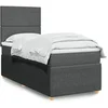 Image de Sommier à lattes de lit avec matelas Gris foncé 90x200 cm Tissu 3291933