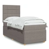 Image de Sommier à lattes de lit avec matelas Taupe 90x200 cm Tissu 3291943