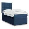 Image de Sommier à lattes de lit avec matelas Bleu 90x200 cm Tissu 3291945