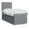 Image de Sommier à lattes de lit avec matelas Gris clair 90x200 cm Tissu 3291953