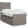 Image de Sommier à lattes de lit avec matelas Taupe 90x200 cm Tissu 3291957
