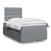 Image de Sommier à lattes de lit avec matelas Gris clair 120x200cm Tissu 3292030