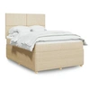 Image de Sommier à lattes de lit avec matelas Crème 140x190 cm Tissu 3292049