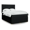 Image de Sommier à lattes de lit avec matelas Noir 140x190 cm Tissu 3292053