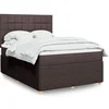 Image de Boxspring met matras stof donkerbruin 140x190 cm3292054