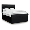 Image de Sommier à lattes de lit avec matelas Noir 140x190 cm Tissu 3292060