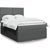Image de Sommier à lattes de lit avec matelas Gris foncé 140x200cm Tissu 3292073