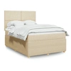 Image de Boxspring met matras stof cràmekleurig 140x200 cm3292077