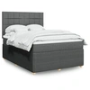 Image de Sommier à lattes de lit avec matelas Gris foncé 140x200cm Tissu 3292080