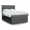 Image de Sommier à lattes de lit avec matelas Gris foncé 140x200cm Tissu 3292087