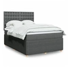 Image de Sommier à lattes de lit avec matelas Gris foncé 140x200cm Tissu 3292094