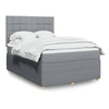 Image de Sommier à lattes de lit avec matelas Gris clair 160x200cm Tissu 3292107