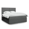 Image de Sommier à lattes de lit avec matelas Gris foncé 180x200cm Tissu 3292129