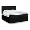 Image de Sommier à lattes de lit avec matelas Noir 180x200 cm Tissu 3292137