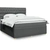 Image de Sommier à lattes de lit avec matelas Gris foncé 180x200cm Tissu 3292143