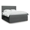Image de Sommier à lattes de lit avec matelas Gris foncé 180x200cm Tissu 3292150