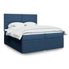 Image de Sommier à lattes de lit avec matelas Bleu 200x200 cm Tissu 3292162