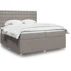 Image de Sommier à lattes de lit avec matelas Taupe 200x200 cm Tissu 3292181