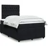 Image de Sommier à lattes de lit avec matelas noir 120x190 cm velours 3292294