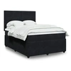 Image de Sommier à lattes de lit avec matelas Noir 140x190 cm Velours, lit, lit à plate-forme, lit à panneaux 3292330