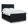 Image de Sommier à lattes de lit avec matelas Noir 140x190 cm Velours, lit, lit à plate-forme, lit à panneaux 3292336