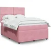 Image de Sommier à lattes de lit avec matelas Rose 160x200 cm Velours, lit, lit à plate-forme, lit à panneaux, meuble de 3292381