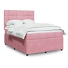 Image de Sommier à lattes de lit avec matelas Rose 160x200 cm Velours, lit, lit à plate-forme, lit à panneaux, meuble de 3292387