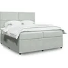 Image de Sommier à lattes de lit et matelas Gris clair 200x200cm Velours 3292424