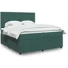 Image de Sommier à lattes de lit et matelas Vert foncé 200x200cm Velours 3292427