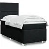 Image de Sommier à lattes de lit avec matelas Noir 90x200 cm Tissu, lit, lit à plate-forme, lit à panneaux, meuble de chambre 3292666