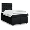 Image de Sommier à lattes de lit avec matelas noir 120x190 cm tissu, lit, lit à plate-forme, lit à panneaux, meuble de chambre 3292743