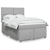 Image de Boxspring met matras stof lichtgrijs 140x190 cm3292776