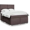 Image de Boxspring met matras stof donkerbruin 140x190 cm3292779