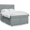 Image de Boxspring met matras stof lichtgrijs 140x190 cm3292783