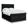 Image de Sommier à lattes de lit avec matelas Noir 140x190 cm Tissu, lit, lit à plate-forme, lit à panneaux, meuble de chambre 3292785