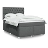 Image de Sommier à lattes de lit avec matelas Gris foncé 140x190cm Tissu, lit, lit à plate-forme, lit à panneaux 3292791