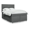 Image de Sommier à lattes de lit avec matelas Gris foncé 140x190cm Tissu, lit, lit à plate-forme, lit à panneaux 3292798