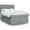 Image de Sommier à lattes de lit avec matelas Gris clair 140x200cm Tissu 3292818