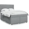 Image de Sommier à lattes de lit avec matelas Gris clair 140x200cm Tissu 3292825