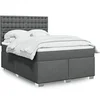 Image de Sommier à lattes de lit avec matelas Gris foncé 140x200cm Tissu 3292826