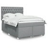 Image de Sommier à lattes de lit avec matelas Gris clair 160x200cm Tissu 3292846