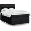 Image de Sommier à lattes de lit avec matelas Noir 160x200 cm Tissu 3292848