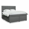Image de Sommier à lattes de lit avec matelas Gris foncé 180x200cm Tissu 3292868