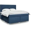 Image de Sommier à lattes de lit avec matelas Bleu 180x200 cm Tissu 3292887