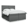 Image de Sommier à lattes de lit avec matelas Gris foncé 200x200cm Tissu, lit, lit à plate-forme, lit à panneaux 3292889