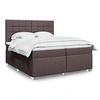 Image de Boxspring met matras stof donkerbruin 200x200 cm3292898