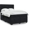 Image de Sommier à lattes de lit avec matelas Noir 140x190 cm Velours, lit, lit à plate-forme, lit à panneaux 3293214