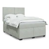 Image de Sommier à lattes de lit et matelas Gris clair 140x200cm Velours 3293224